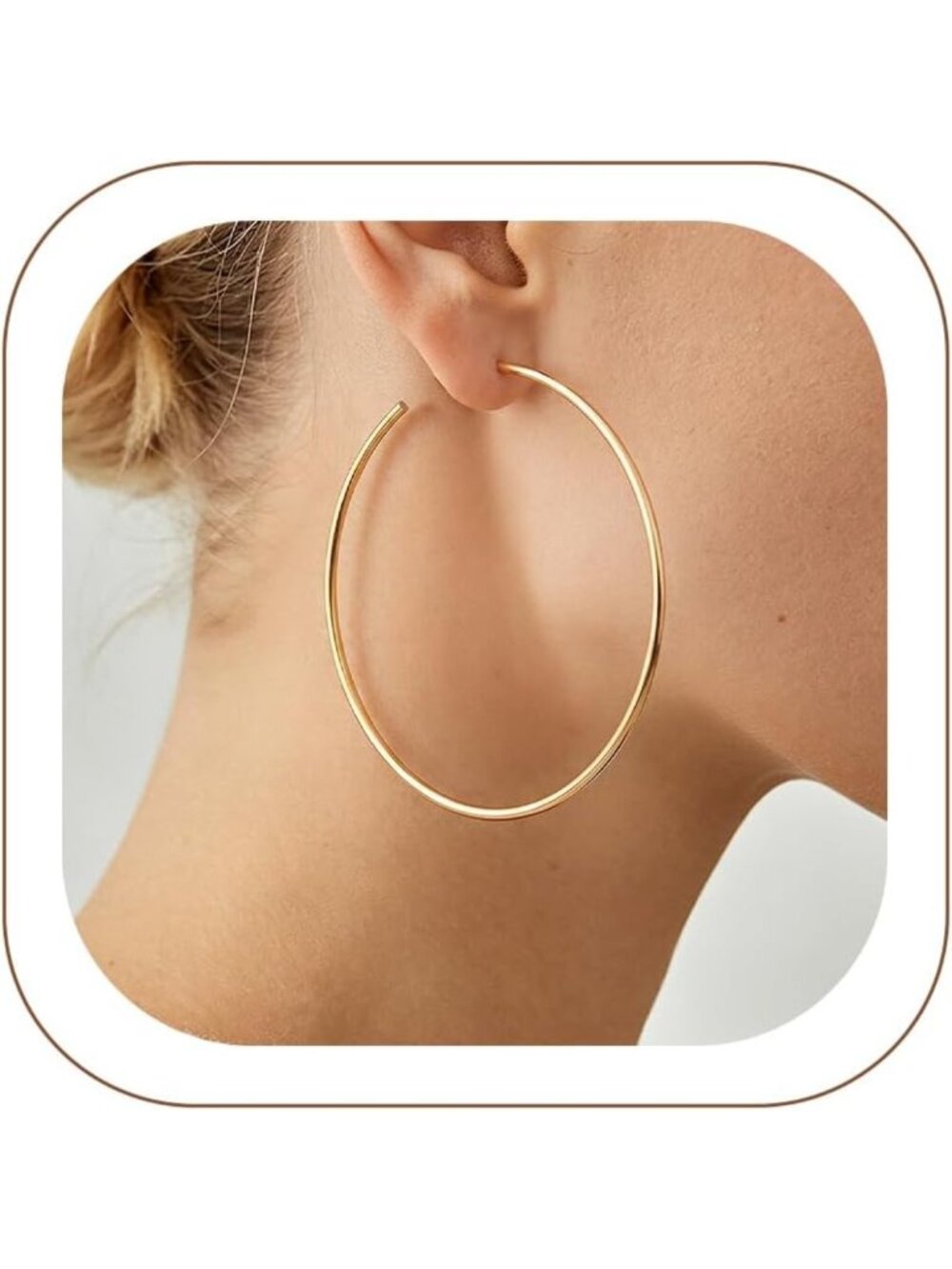 Stylish Open Hoop Earrings for Women - Gold, Silver, Black & Rose Gold, 15-100MM